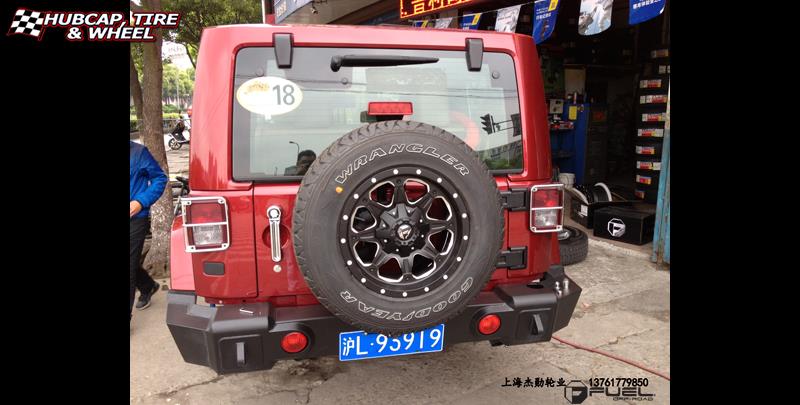 vehicle gallery/jeep wrangler fuel hostage d531 17X9  Matte Black wheels and rims