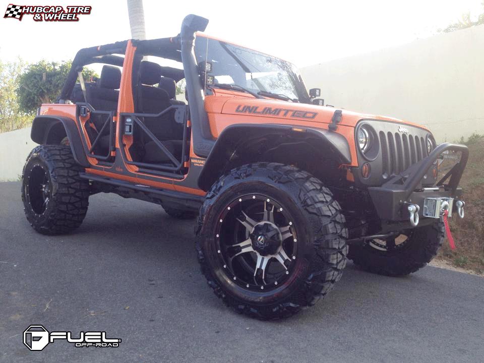 vehicle gallery/jeep wrangler fuel driller d257 0X0  Black & Machined with Dark Tint wheels and rims