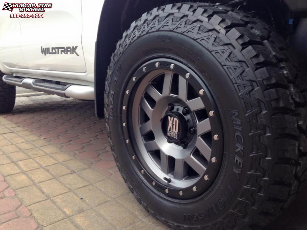 vehicle gallery/ford ranger wildtrak xd series xd128 machete x  Matte Gray Black Ring wheels and rims