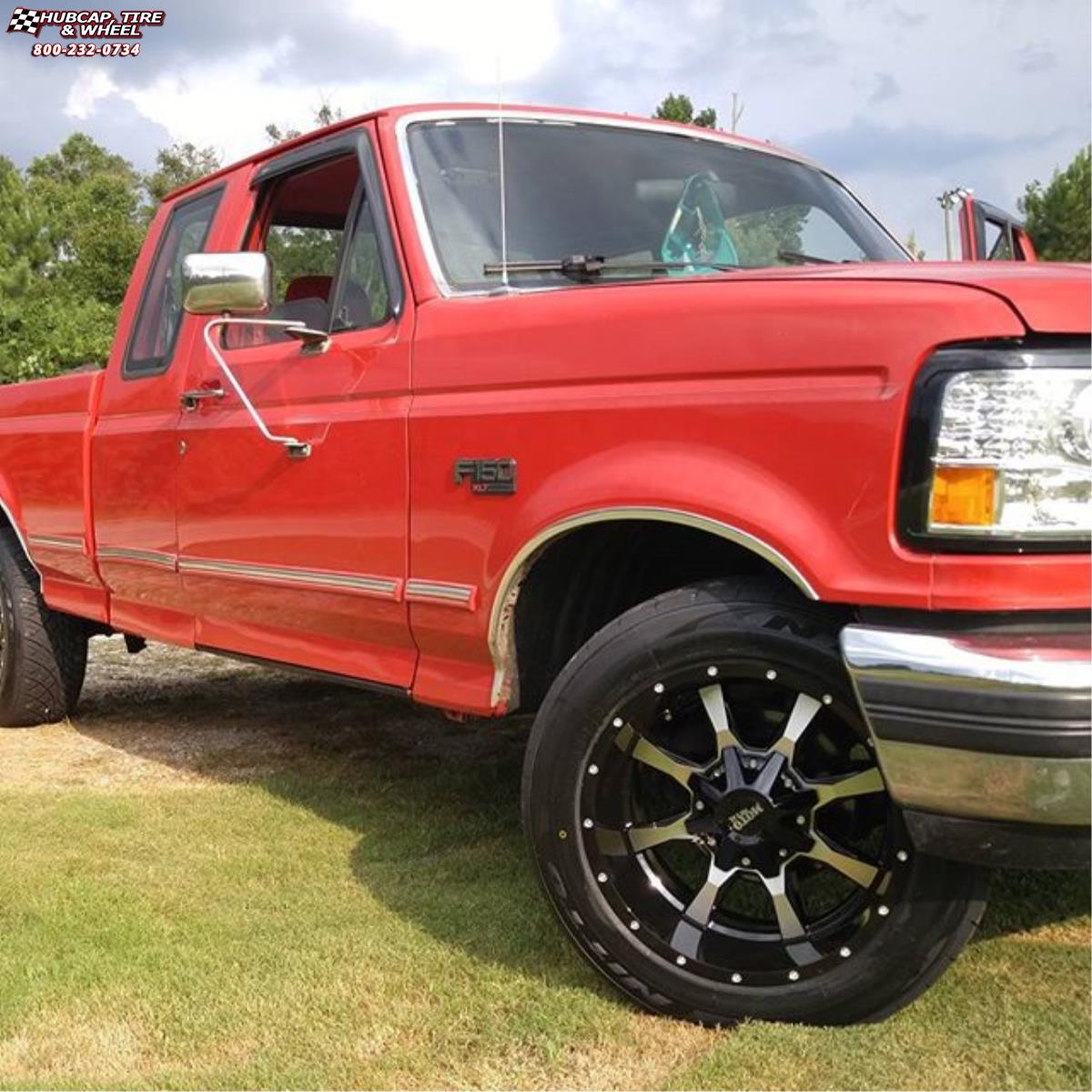vehicle gallery/ford f 150 moto metal mo970  Gloss Black Machined Face wheels and rims
