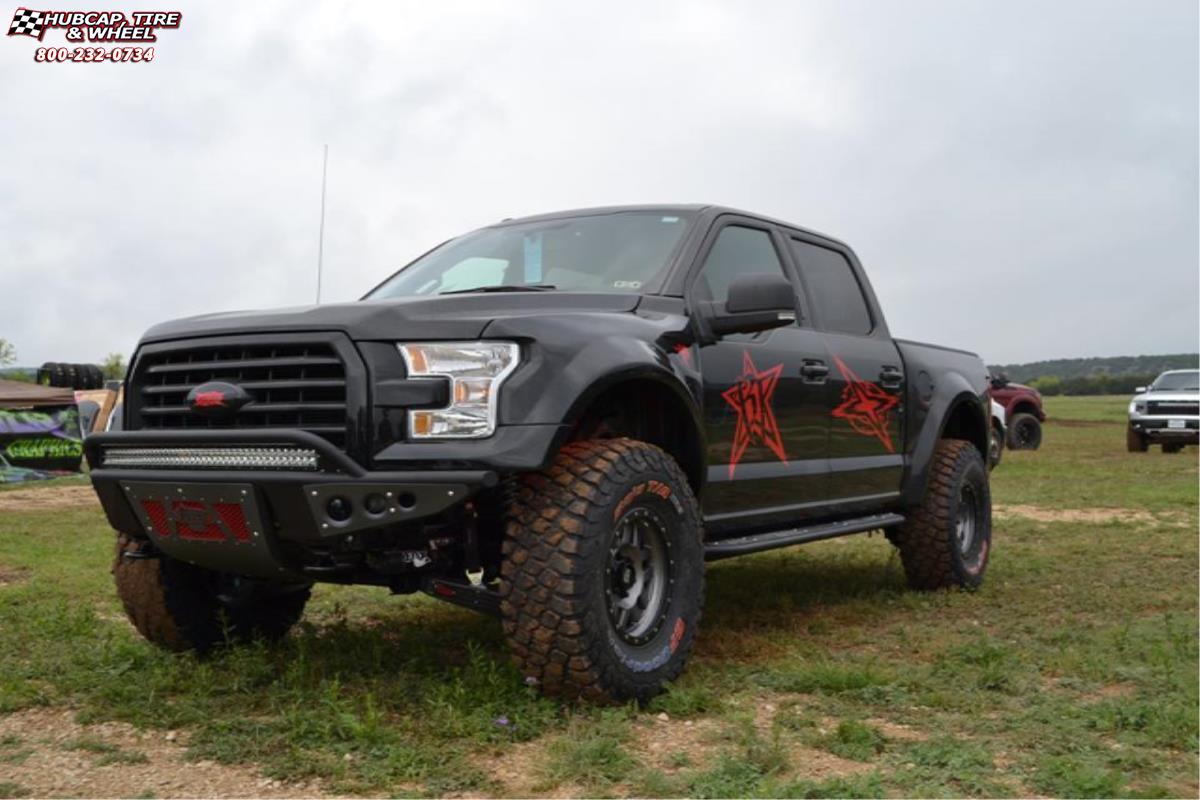 vehicle gallery/ford f 150 xd series xd128 machete x  Matte Gray Black Ring wheels and rims