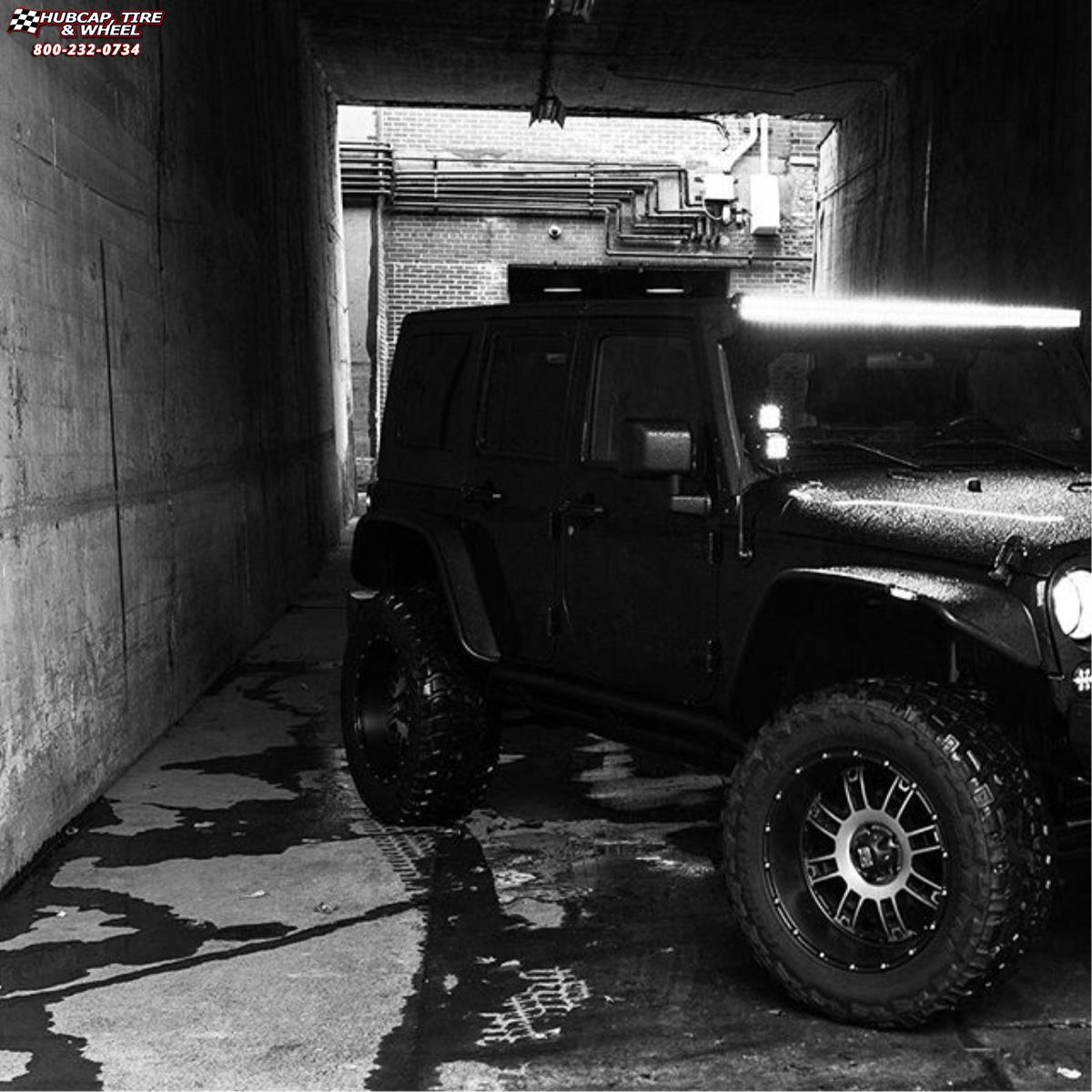 vehicle gallery/jeep wrangler xd series xd809 riot x  Matte Black Machined wheels and rims