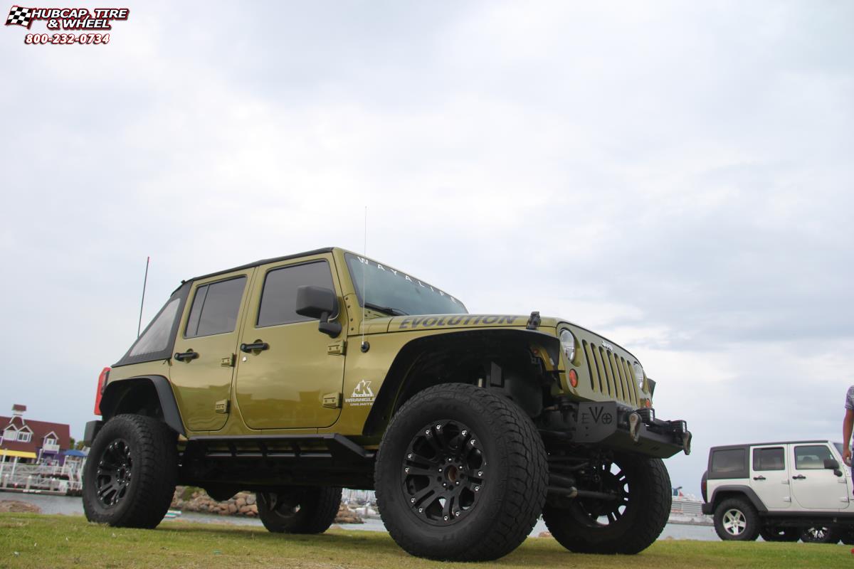 vehicle gallery/jeep wrangler xd series xd778 monster x  Matte Black wheels and rims