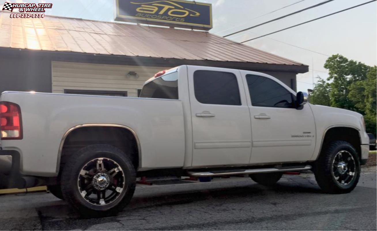 vehicle gallery/gmc sierra 2500 xd series xd797 spy x  Gloss Black Machined wheels and rims