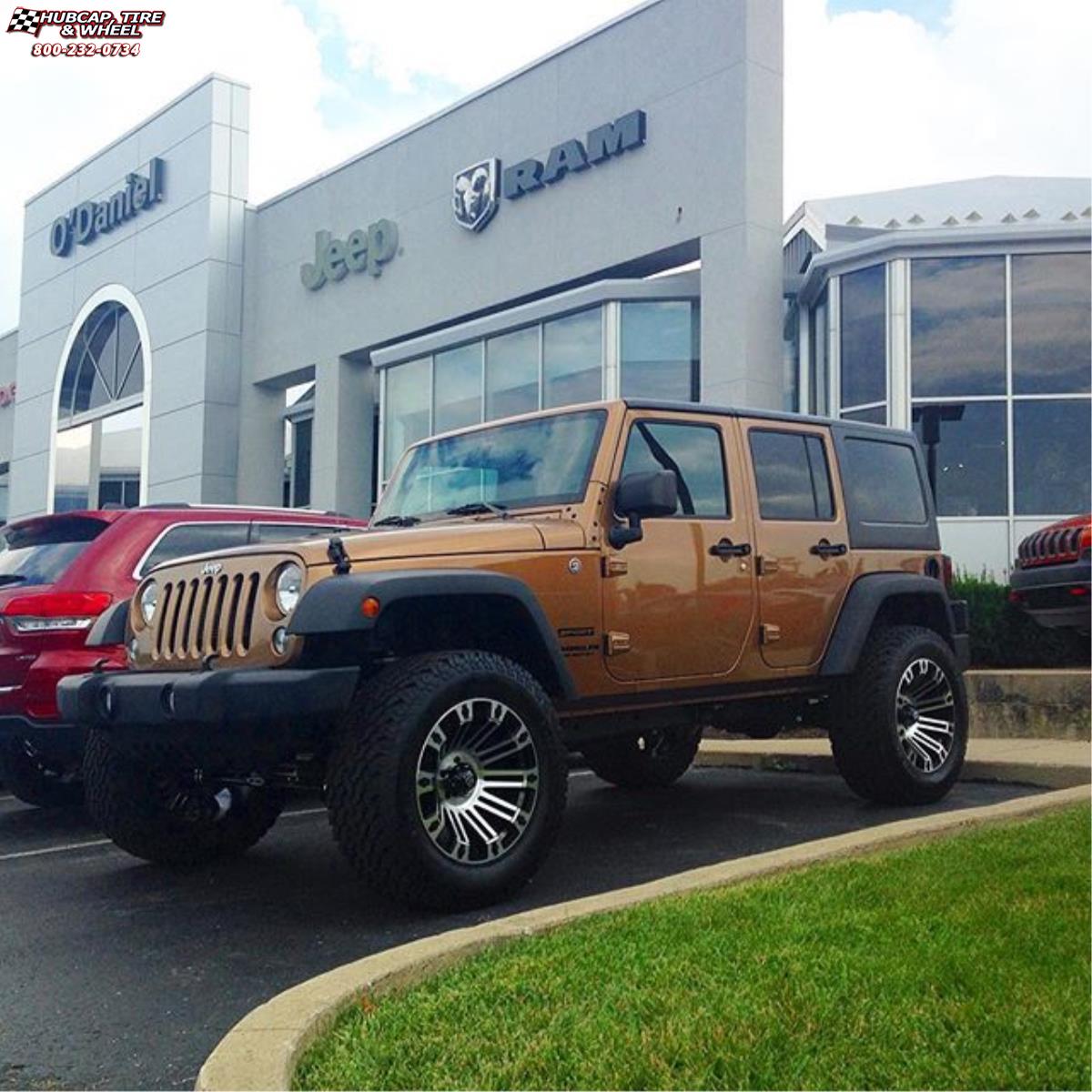 vehicle gallery/jeep wrangler xd series xd810 brigade  Gloss Black Machined Face wheels and rims