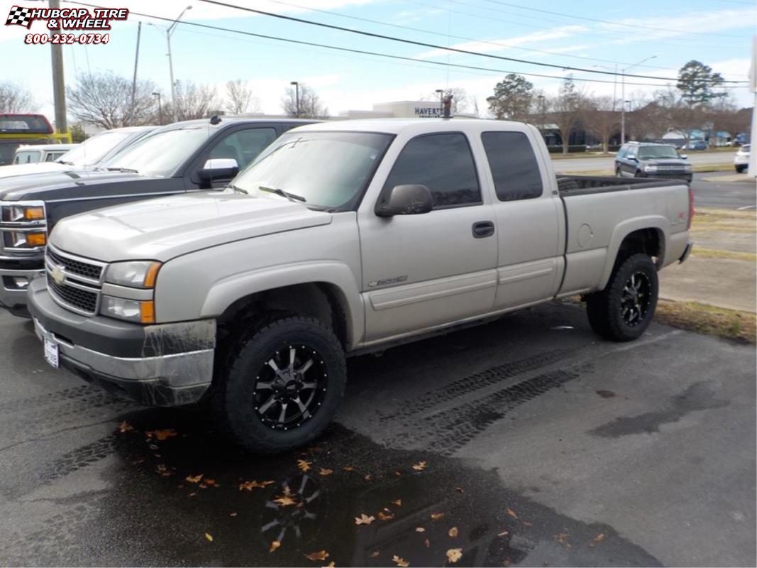 vehicle gallery/chevrolet silverado 2500 hd moto metal mo970  Gloss Black Machined Face wheels and rims