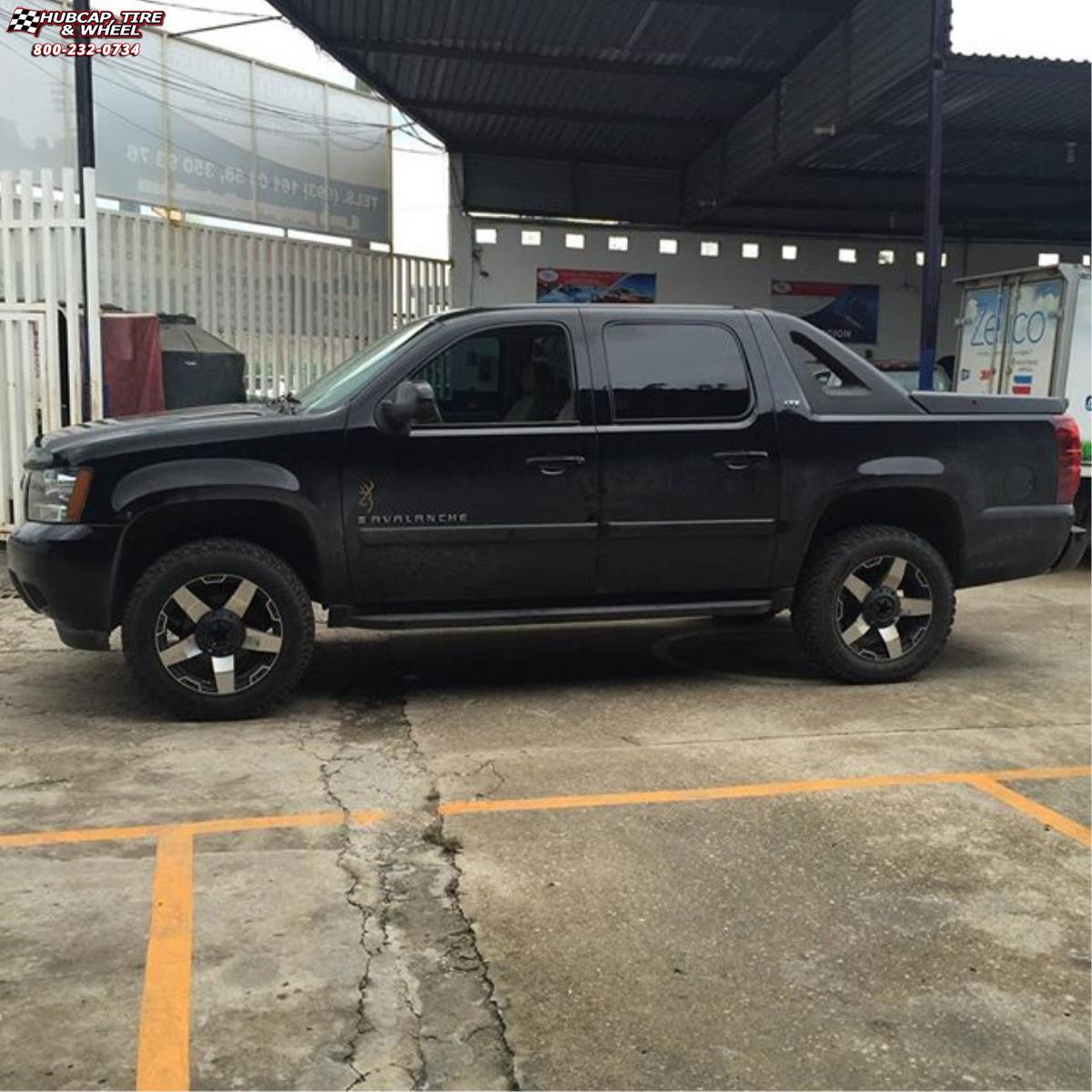 vehicle gallery/chevrolet avalanche xd series xd775 rockstar x  Matte Black Machined wheels and rims
