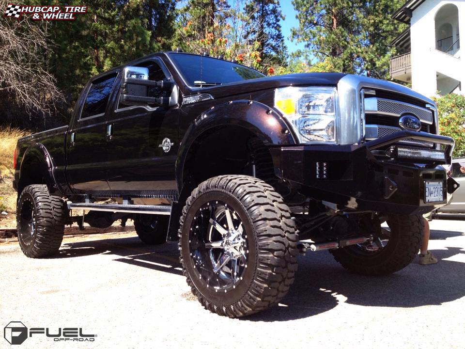 vehicle gallery/ford f 350 fuel maverick d260 24X12  Chrome with Gloss Black Lip wheels and rims