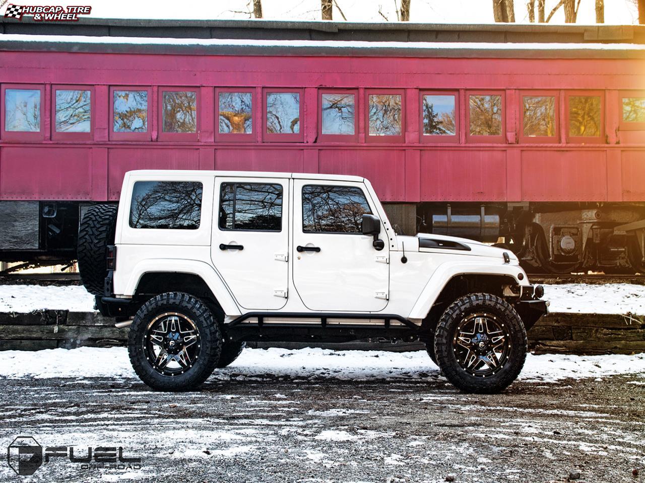 vehicle gallery/jeep wrangler fuel full blown d554 0X0  Gloss Black Milled wheels and rims