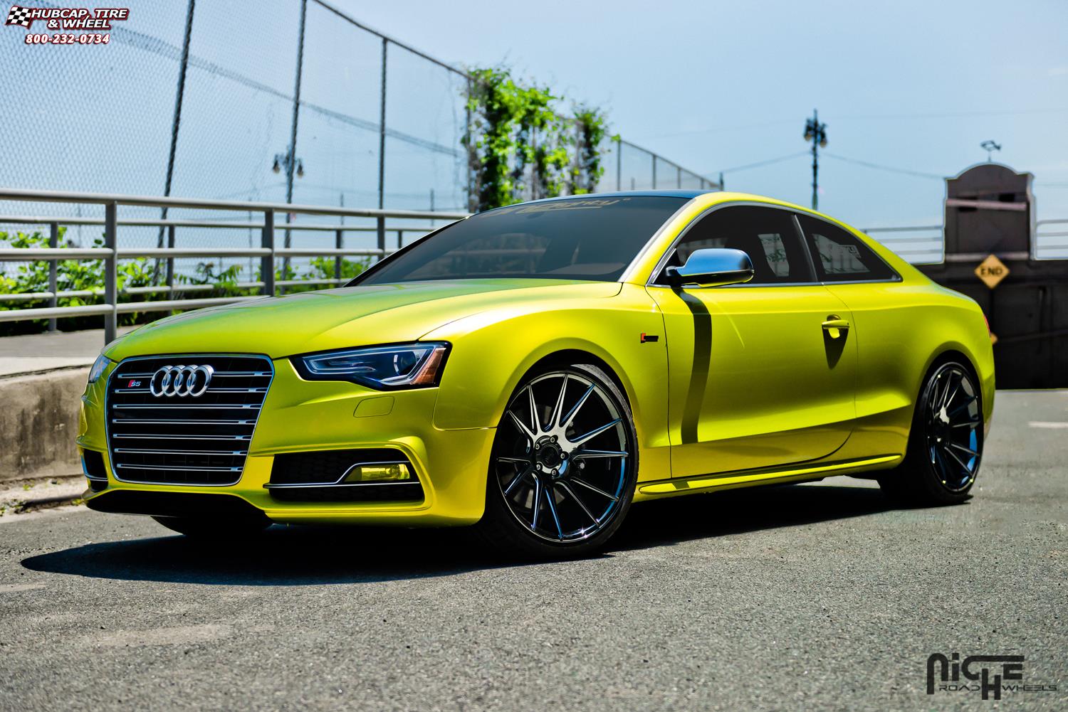 vehicle gallery/audi s5 niche vicenza m154 20x105  Black Chrome wheels and rims