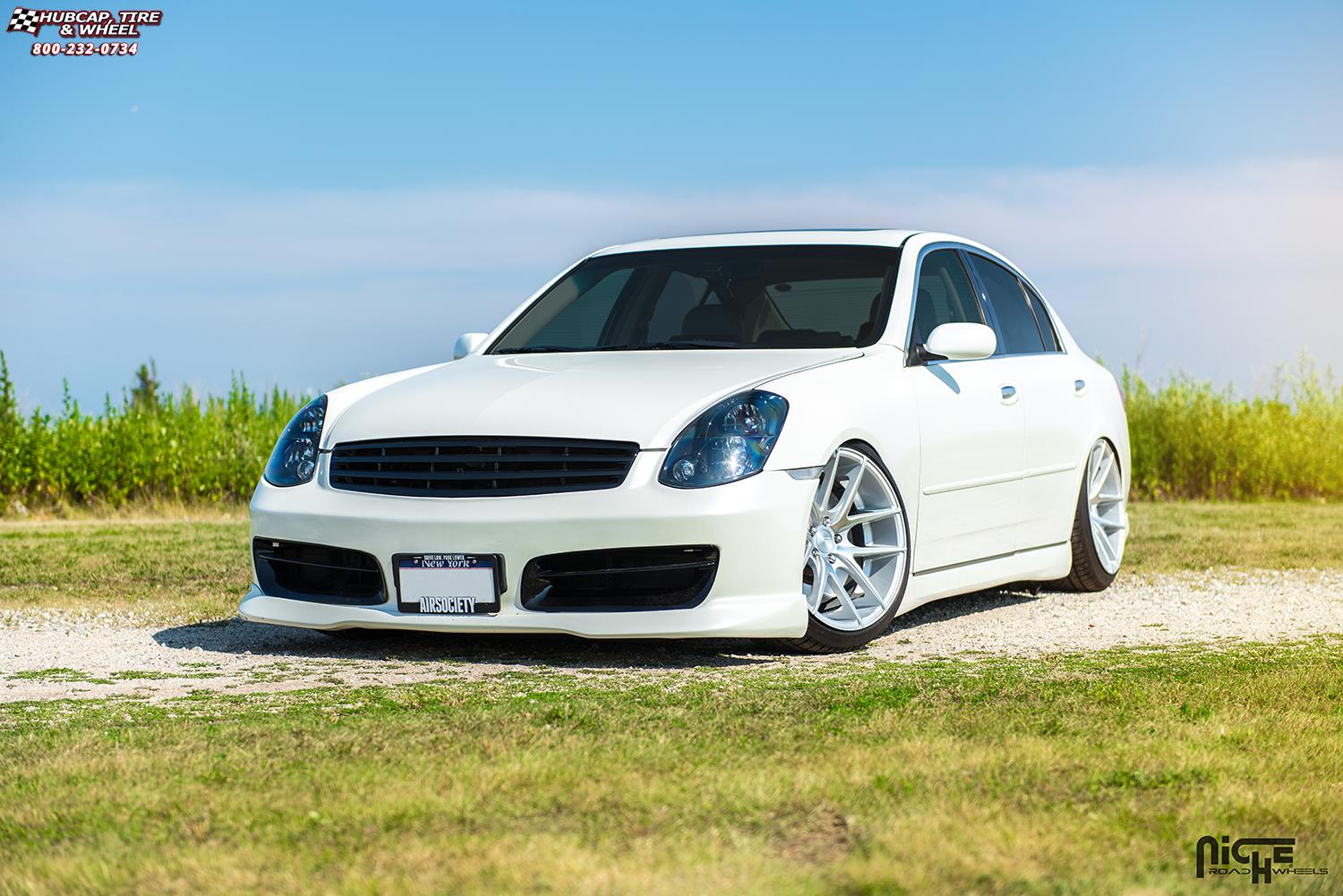 vehicle gallery/infiniti g35x niche targa m131 19x10  Silver & Machined wheels and rims