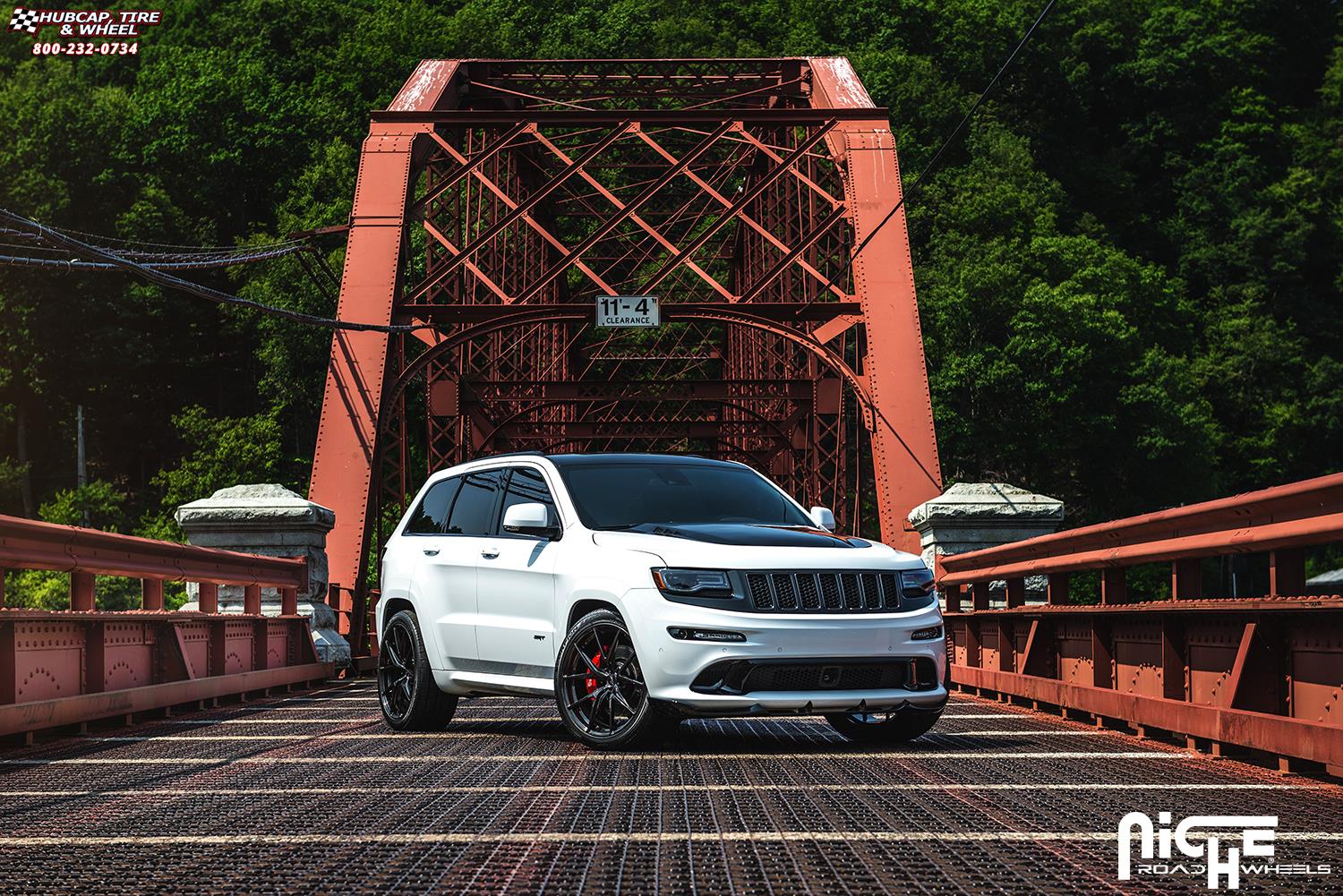 vehicle gallery/jeep cherokee srt8 niche misano 22x105 Candy Black wheels and rims