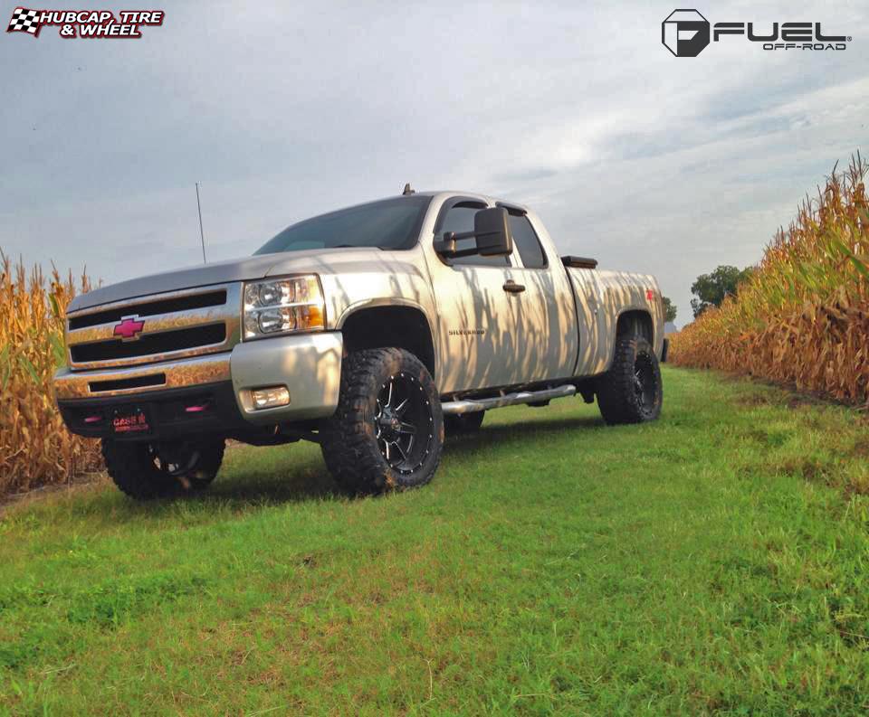 vehicle gallery/chevrolet silverado fuel maverick d538 20X10  Black & Milled wheels and rims