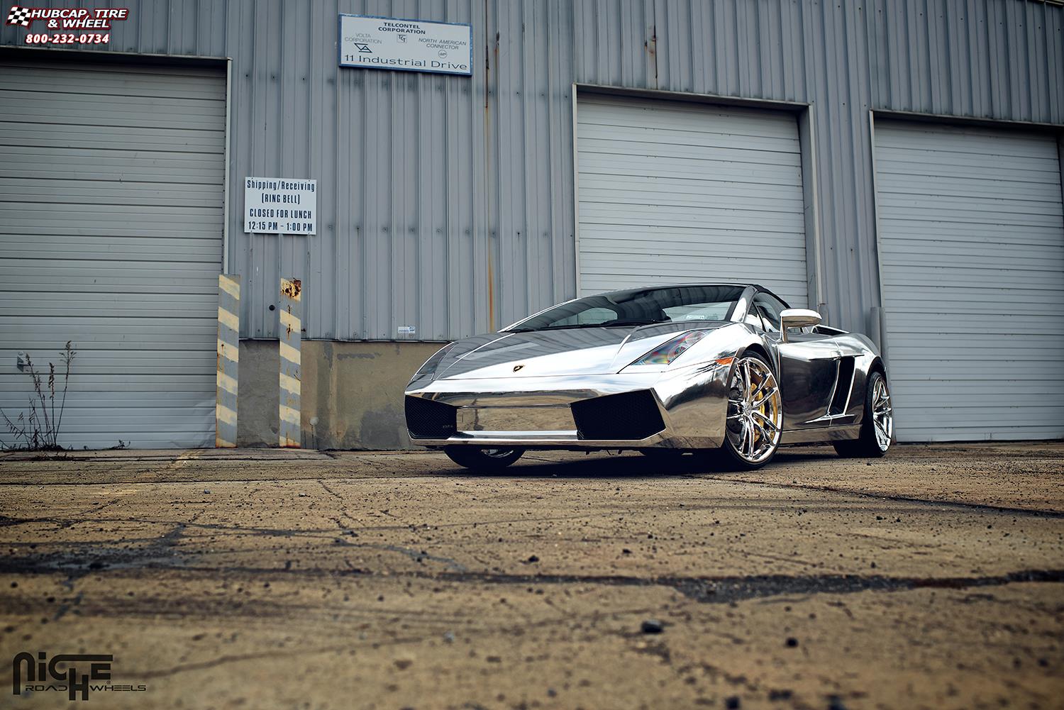 vehicle gallery/lamborghini gallardo niche enyo 20x9  Hi Luster Polished wheels and rims