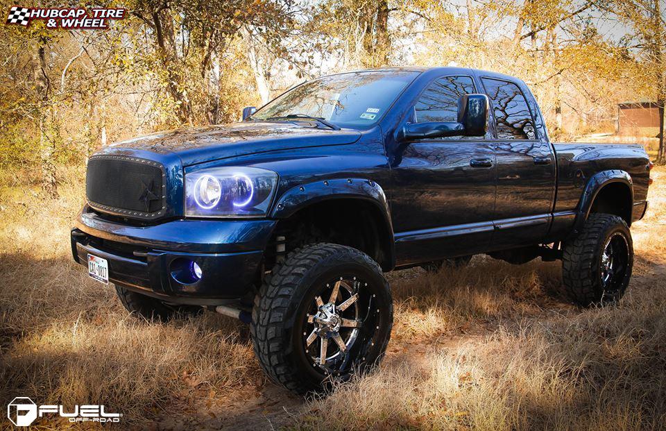 vehicle gallery/dodge ram 2500 fuel maverick d260 22X12  Chrome with Gloss Black Lip wheels and rims