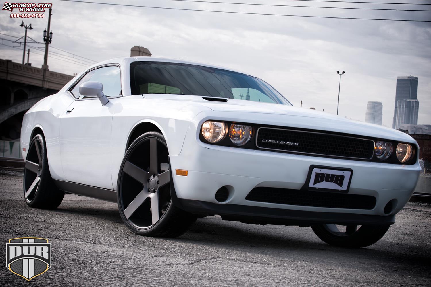 vehicle gallery/dodge challenger dub baller s116 24X9  Black & Machined with Dark Tint wheels and rims
