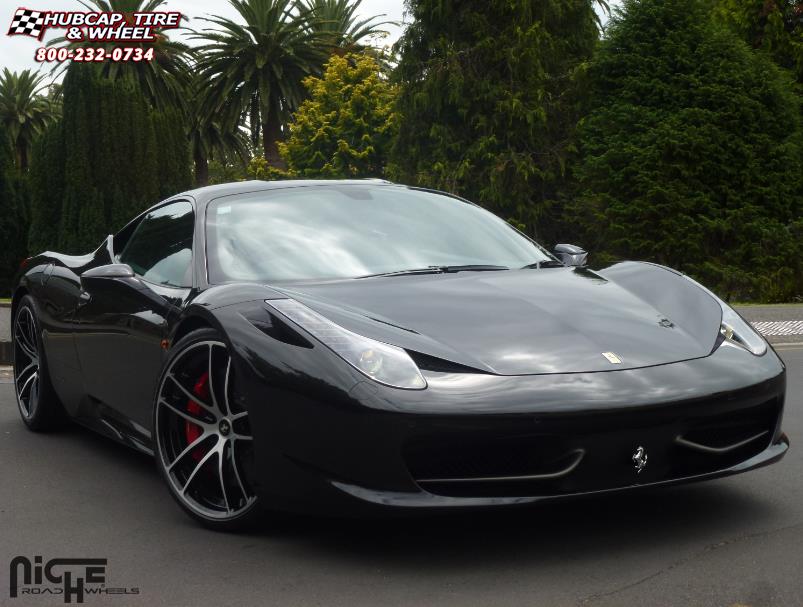 vehicle gallery/ferrari 458 niche enyo Brushed Face | Gloss Black Windows wheels and rims