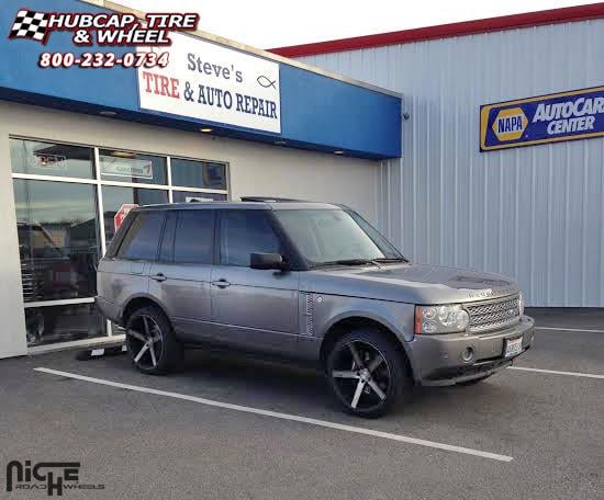 vehicle gallery/land rover range rover niche milan m134 suv 22x105  Black & Machined with Dark Tint wheels and rims