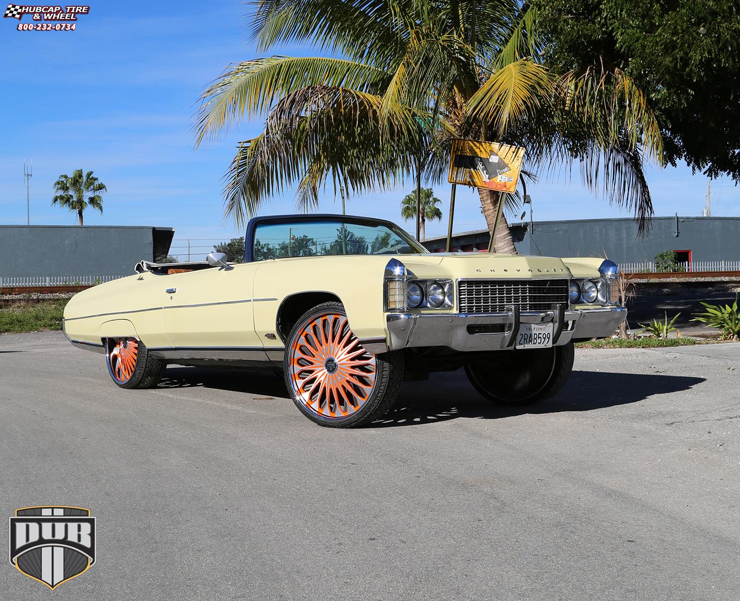 vehicle gallery/chevrolet impala dub s718 fate 26X9  Orange & Milled wheels and rims