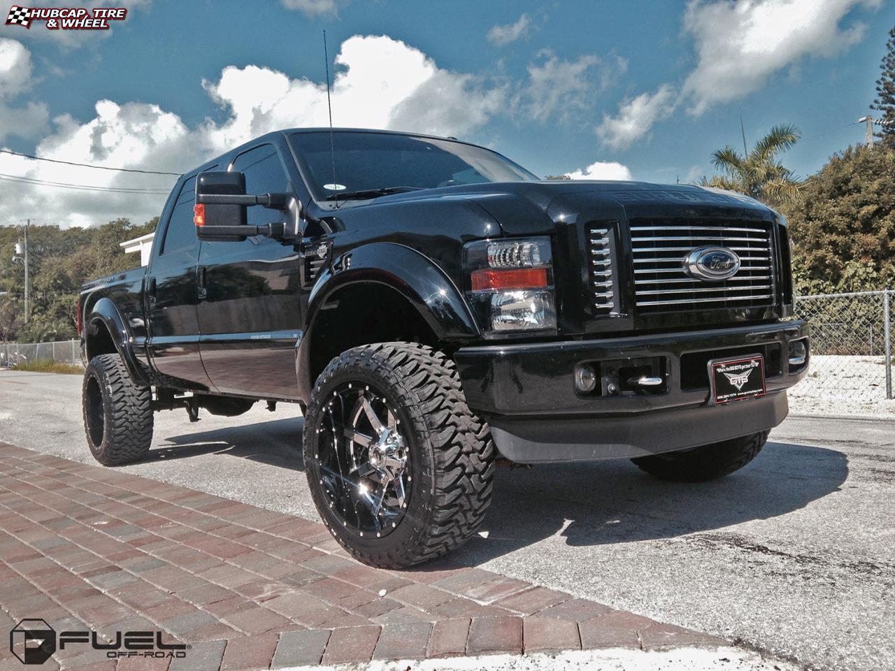 vehicle gallery/ford f 250 fuel maverick d260 22X12  Chrome with Gloss Black Lip wheels and rims