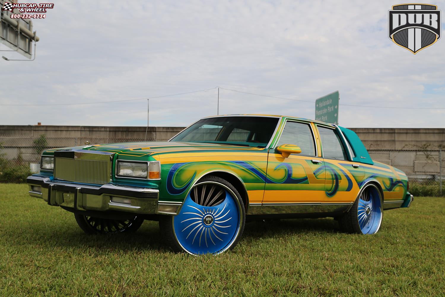 vehicle gallery/chevrolet caprice dub s509 fantasy 26X9  Blue & Milled wheels and rims