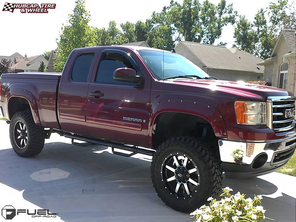 vehicle gallery/gmc sierra fuel maverick d538 20X9  Black & Milled wheels and rims