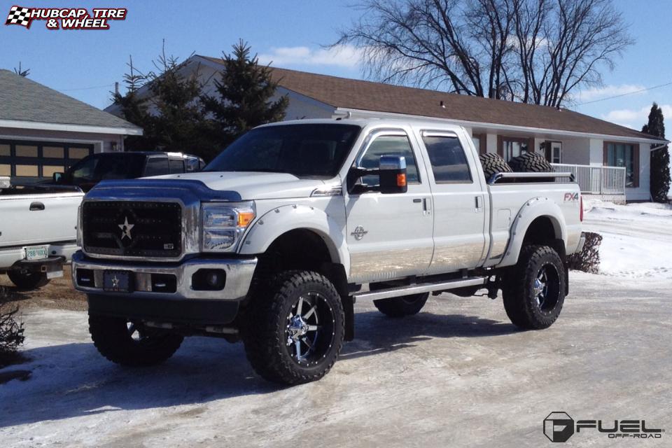 vehicle gallery/ford f 350 fuel maverick d260 22X12  Chrome with Gloss Black Lip wheels and rims