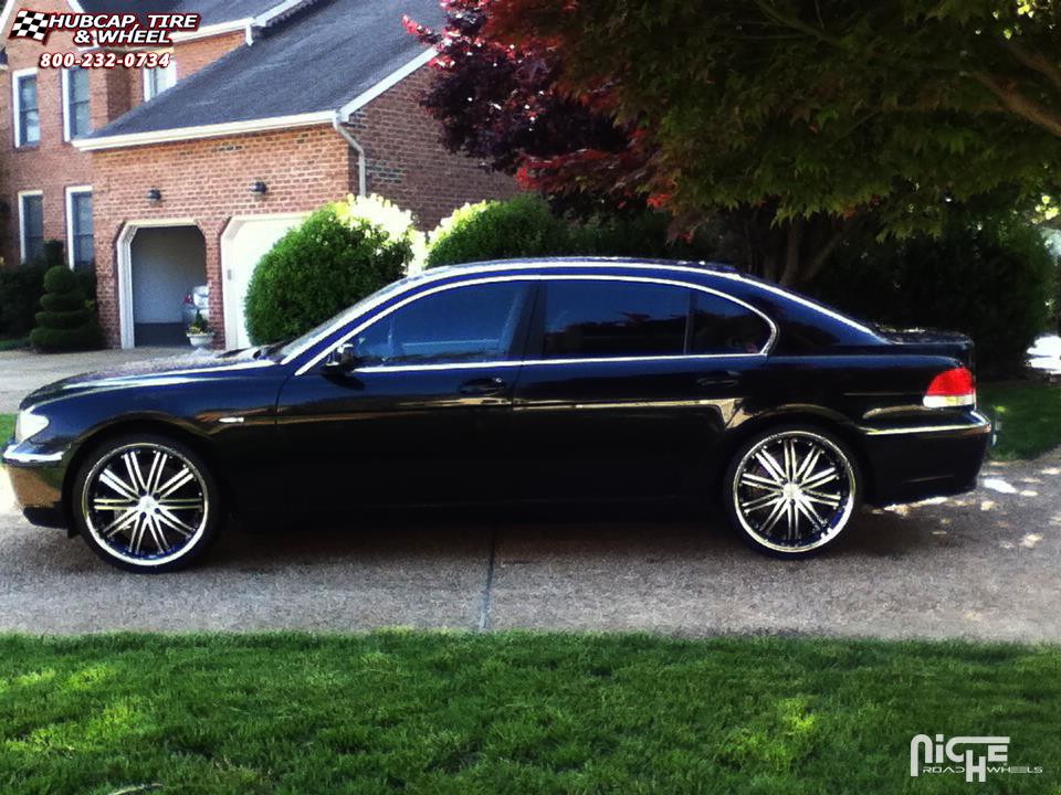 vehicle gallery/bmw 745li niche touring m878 22x9  Black & Machined/Chrome Rim wheels and rims