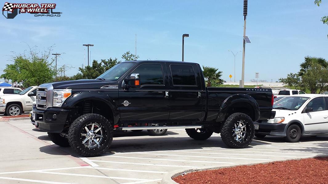 vehicle gallery/ford f 250 fuel maverick d260 22X12  Chrome with Gloss Black Lip wheels and rims