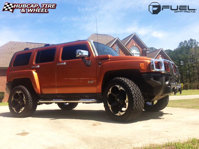 vehicle gallery/hummer h3 fuel havok d549 20X9  Gloss Black Machined wheels and rims