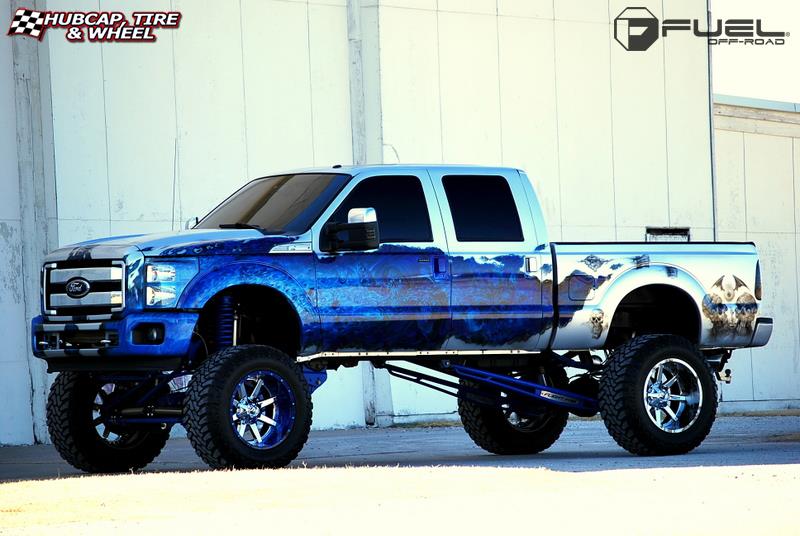 vehicle gallery/ford f 250 fuel maverick d260 22X14  Chrome with Gloss Black Lip wheels and rims