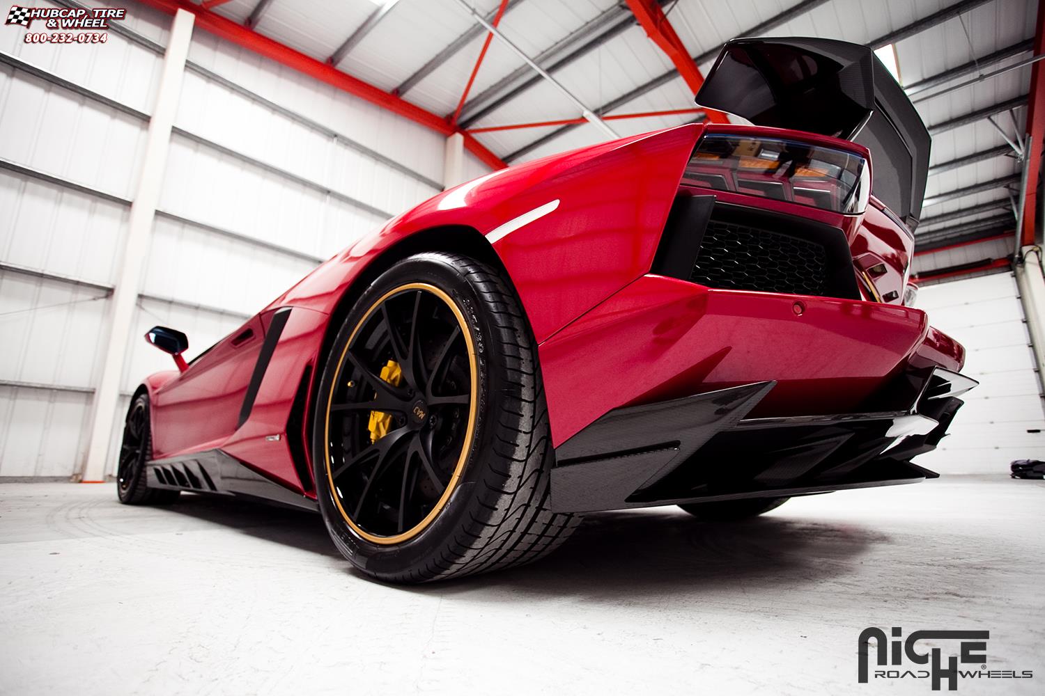 vehicle gallery/lamborghini aventador niche stuttgart 19x9  Matte Black, Gloss Black Lip wheels and rims