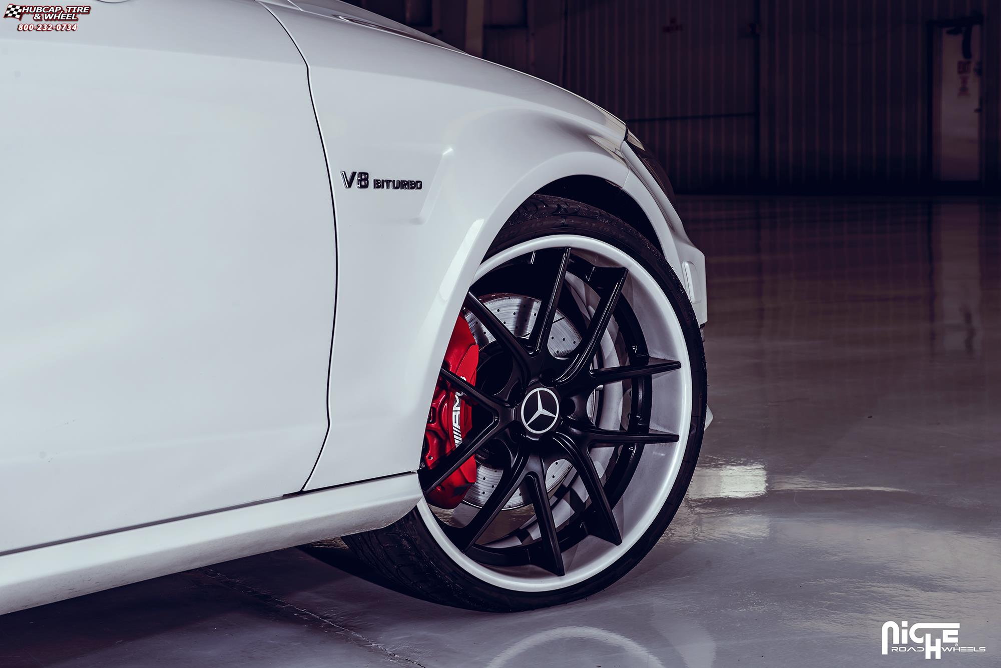 vehicle gallery/mercedes benz cls 63 niche targa 21x9  Brushed-Matte DDT Face | Matte Black Windows | Brushed Gloss DDT Lip wheels and rims