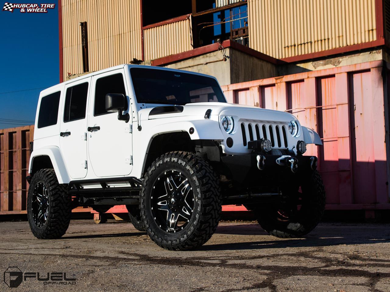 vehicle gallery/jeep wrangler fuel full blown d554 0X0  Gloss Black Milled wheels and rims
