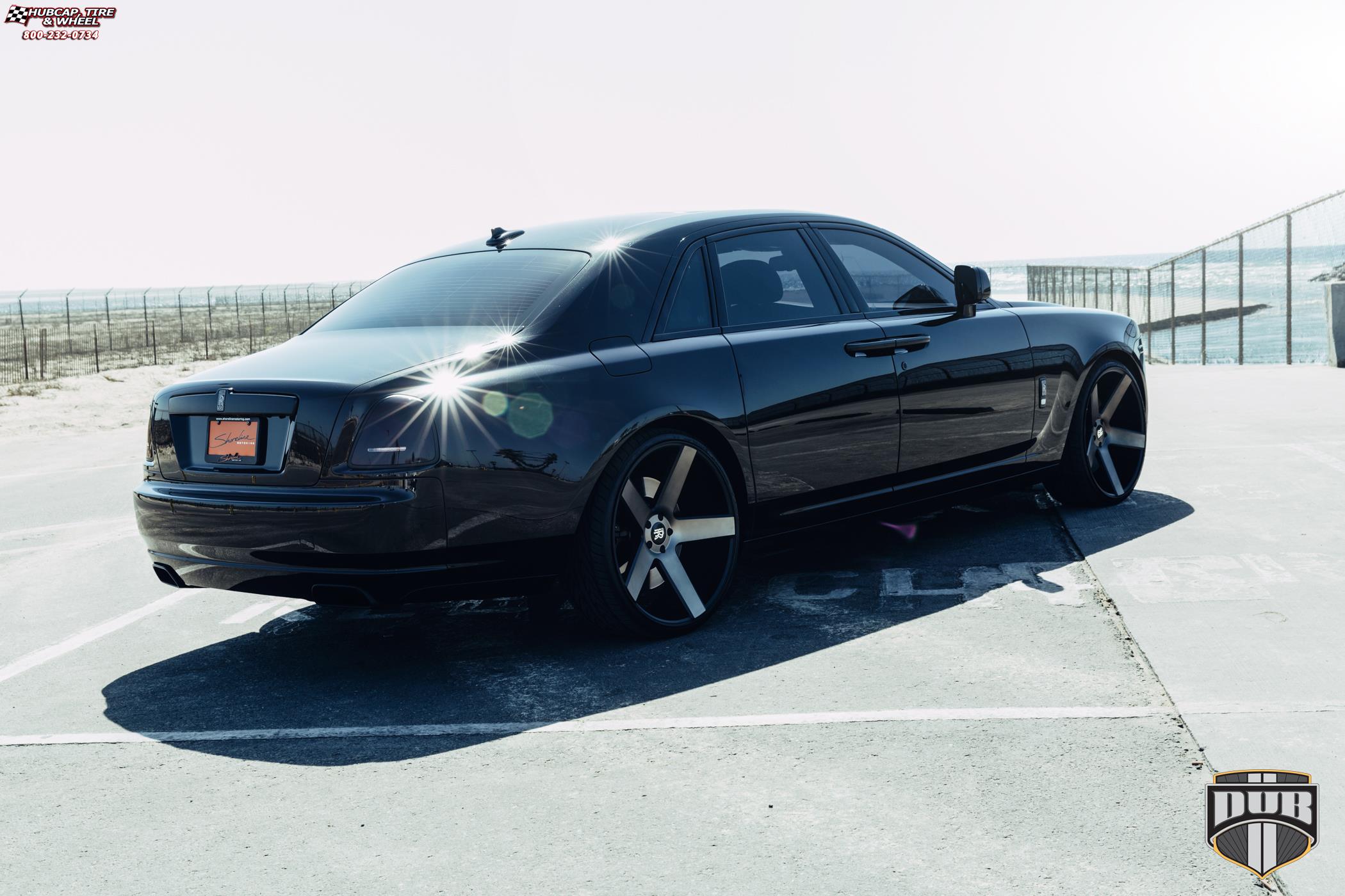 vehicle gallery/rolls royce ghost dub baller s116 24X10  Black & Machined with Dark Tint wheels and rims