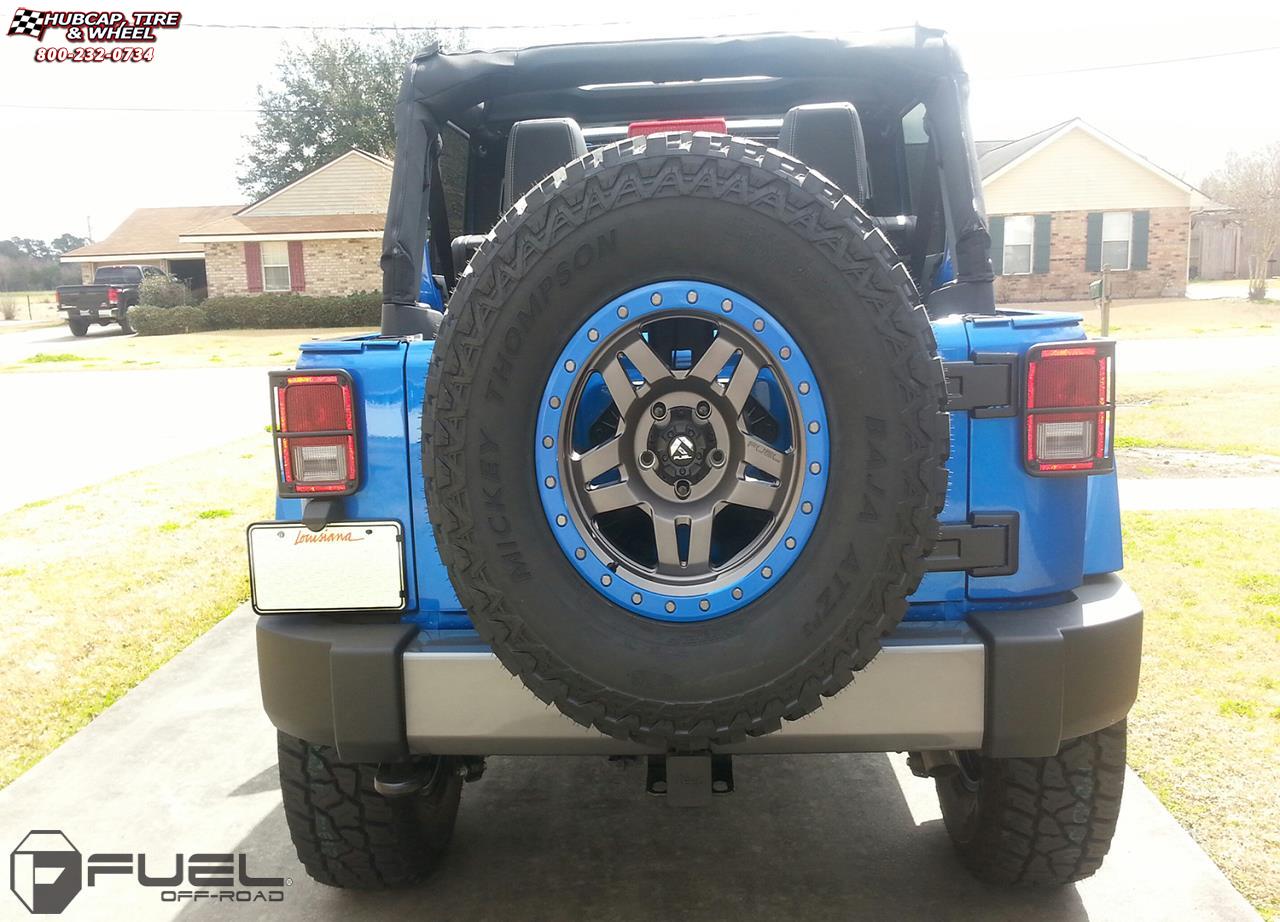 vehicle gallery/jeep wrangler fuel anza d558 17X9  Matte Anthracite w/ Black Ring wheels and rims