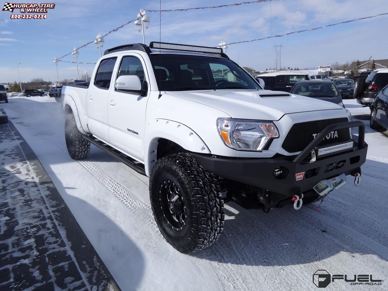 vehicle gallery/toyota tacoma trd fuel revolver d525 16X8  Matte Black & Milled wheels and rims