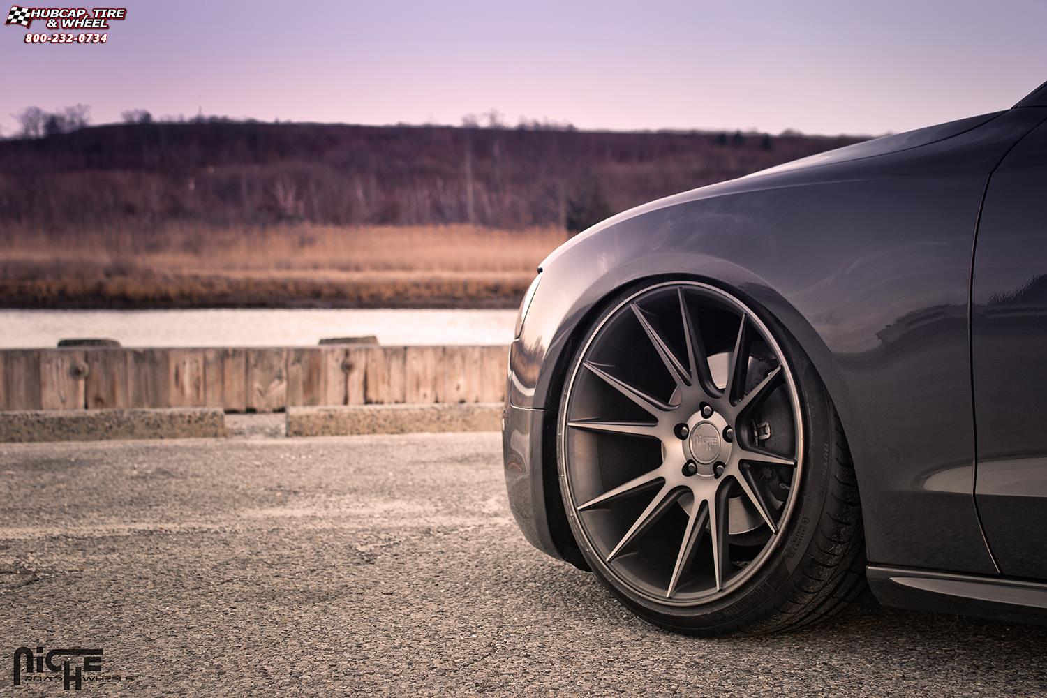 vehicle gallery/audi a5 niche vicenza m153 20x105  Black & Machined with Dark Tint wheels and rims