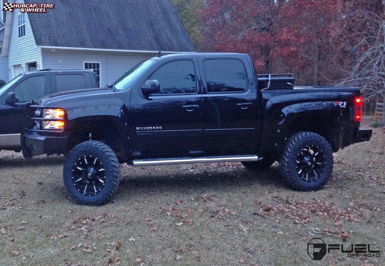 vehicle gallery/chevrolet silverado fuel nutz d251 20X10  Matte Black & Milled wheels and rims