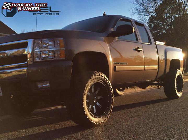vehicle gallery/chevrolet silverado 1500 fuel nutz d541 20X10  Black & Machined wheels and rims