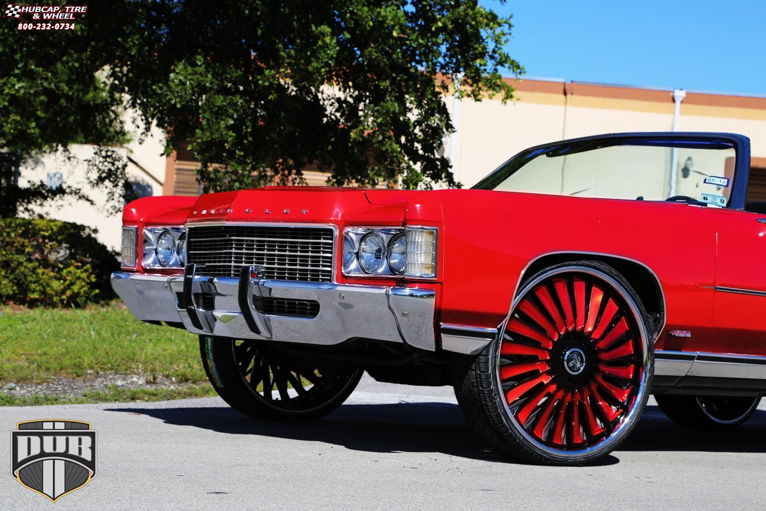 vehicle gallery/chevrolet impala dub s717 turbine  Black w/ red accents wheels and rims
