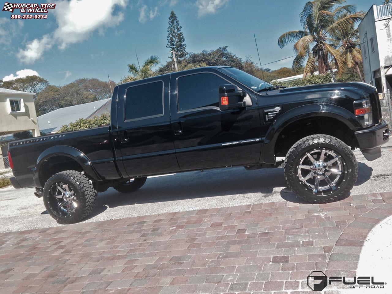 vehicle gallery/ford f 250 fuel maverick d260 22X12  Chrome with Gloss Black Lip wheels and rims