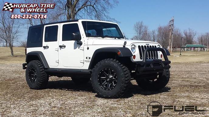 vehicle gallery/jeep wrangler fuel maverick d538 17X10  Black & Milled wheels and rims