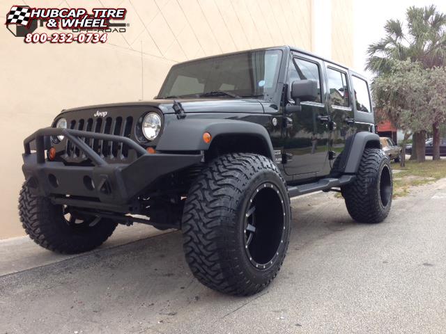 vehicle gallery/jeep wrangler fuel maverick d537 20X14  Matte Black & Machined Face wheels and rims