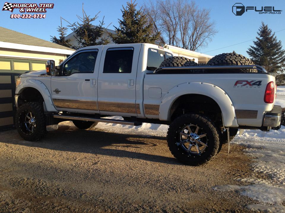 vehicle gallery/ford f 350 fuel maverick d260 22X12  Chrome with Gloss Black Lip wheels and rims