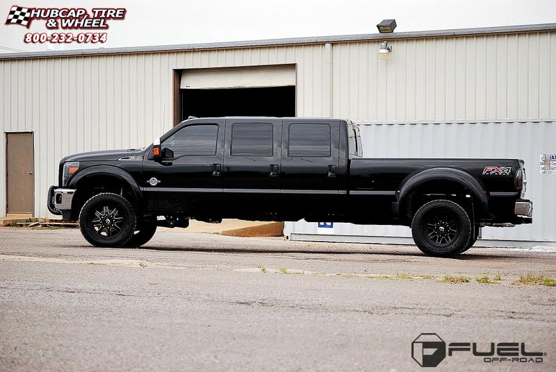 vehicle gallery/ford f 350 fuel maverick dually rear d538 0X0  Black & Milled wheels and rims