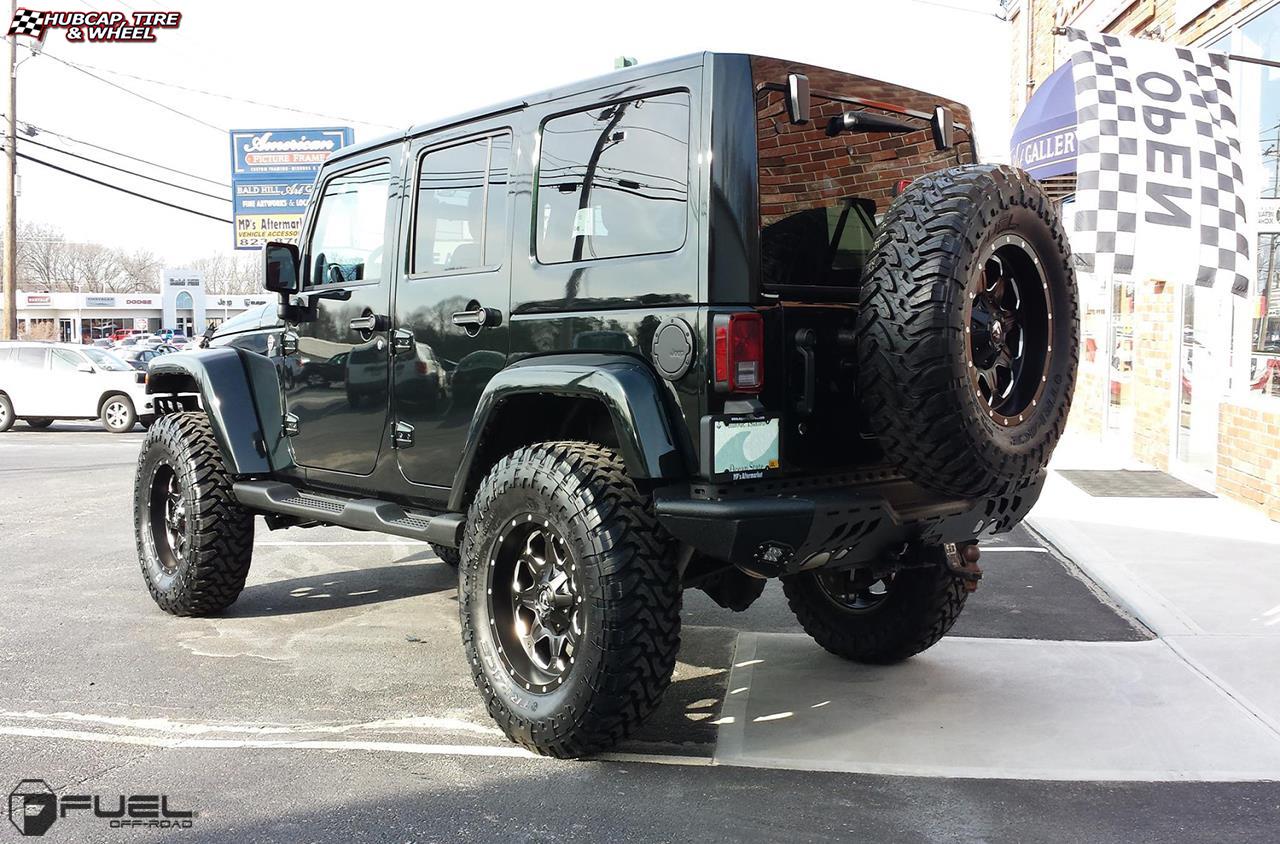 vehicle gallery/jeep wrangler fuel boost d534 0X0  Matte Black & Milled wheels and rims
