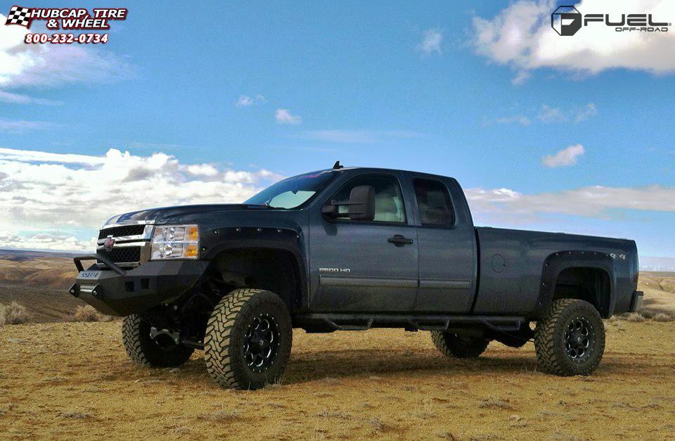 vehicle gallery/chevrolet silverado fuel boost d534 18X9  Matte Black & Milled wheels and rims