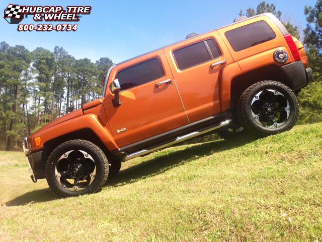 vehicle gallery/hummer h3 fuel havok d549 20X9  Gloss Black Machined wheels and rims