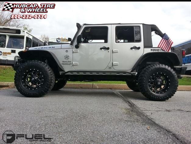 vehicle gallery/jeep wrangler fuel revolver d525 18X9  Matte Black & Milled wheels and rims